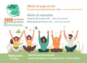 Flyer des 3 ateliers Yoga du rire et relaxation